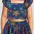 kids blue organza lehenga set - embroidered diwali festival outfit