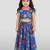kids blue organza embroidered lehenga set - 