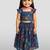 kids blue organza lehenga set - embroidered diwali festival outfit