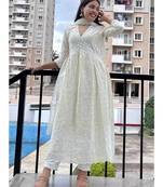 Off White Stitched Kurti Pant Dupatta