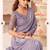 lavendor rainbow georgett silk blend with embroidery with unstitched blouse