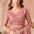 peach rainbow georgett silk blend with embroidery with unstitched blouse