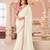 white rainbow georgett silk blend with embroidery with unstitched blouse
