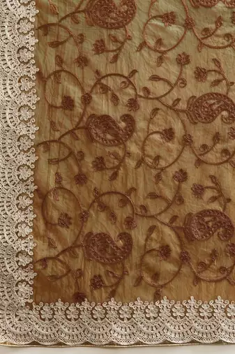 Party Wear Fendy Soft Net Saree with Chikankari Embroidery and Piping Border wedding Festive Wear