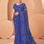 Royal blue bandhani print soft chiffon traditional saree with unstitch blouse