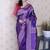 violet soft art silk saree with unstiched blouse