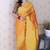 orange soft art silk saree with unstiched blouse