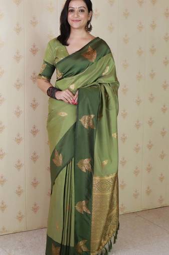 pista soft art silk saree with unstiched blouse