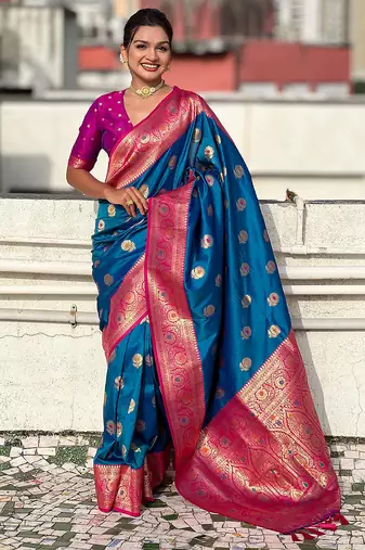 rama soft art silk saree with unstiched blouse