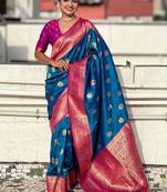 rama soft art silk saree with unstiched blouse