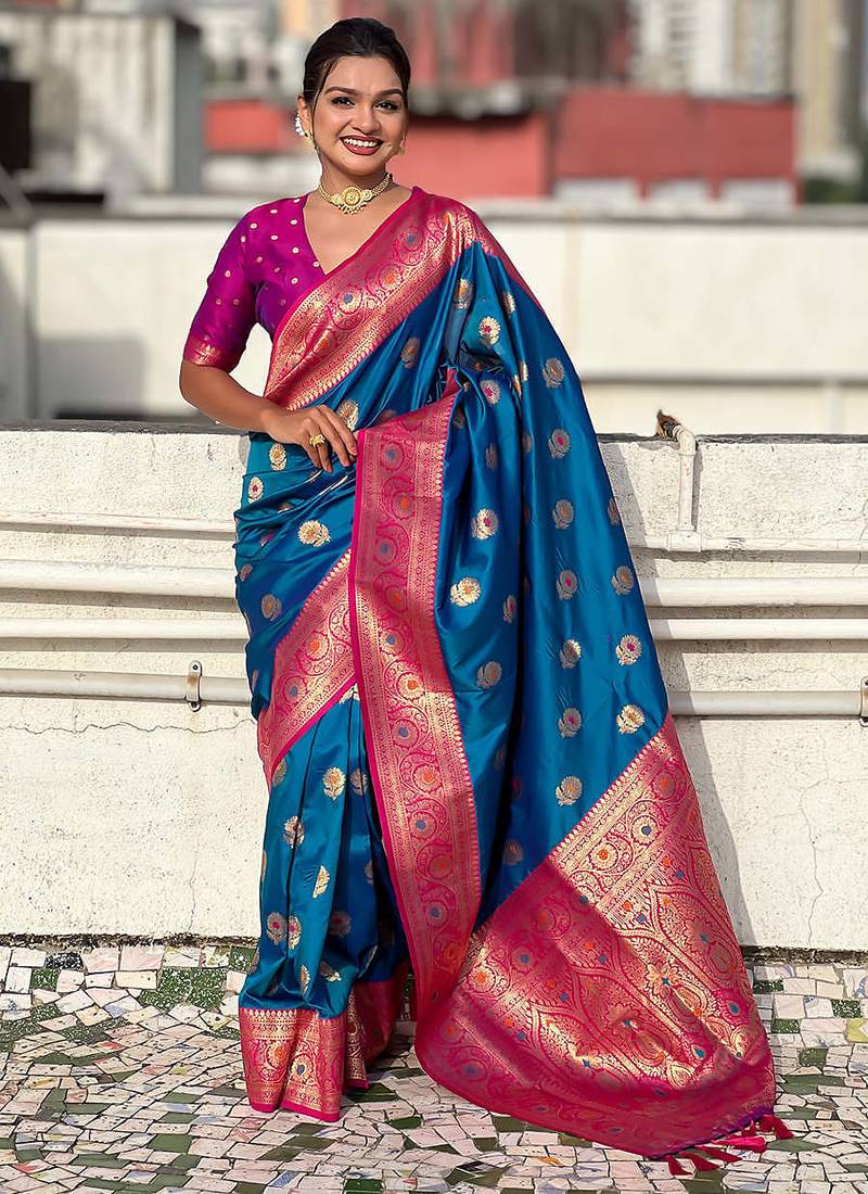 rama soft art silk saree with unstiched blouse
