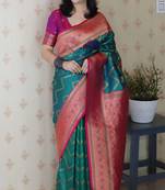 rama banarasi soft art silk saree with unstiched blouse