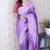 lavender soft art silk saree with unstiched blouse
