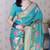 sky soft art silk saree with unstiched blouse