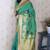 green soft art silk saree with unstiched blouse