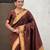 coffee soft art silk saree with unstiched blouse