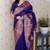 violet soft art silk saree with unstiched blouse