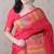 red soft art silk saree with unstiched blouse
