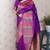 purple soft art silk saree with unstiched blouse