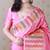 baby pink soft art silk saree with unstiched blouse