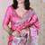 pink tussar art silk saree with unstiched blouse