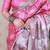 pink tussar art silk saree with unstiched blouse