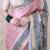pink tussar art silk saree with unstiched blouse