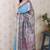 blue tussar art silk saree with unstiched blouse