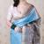 blue tussar art silk saree with unstiched blouse