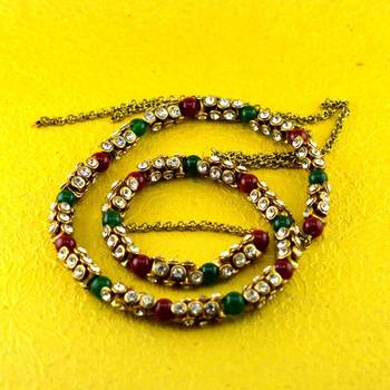 Kandora Kankti Kamarband With Adjustable Polki Stone Size-40"Inch 2