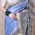 navy blue tussar art silk saree with unstiched blouse