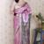 light pink tussar art silk saree with unstiched blouse