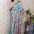 sea green tussar art silk saree with unstiched blouse