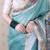 sea green tussar art silk saree with unstiched blouse