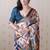 navy katki art silk saree with unstiched blouse