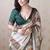 green katki art silk saree with unstiched blouse