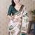 green katki art silk saree with unstiched blouse