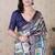 blue katki art silk saree with unstiched blouse