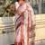 peach soft chanderi crush saree with unstiched blouse