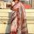 peach soft chanderi crush saree with unstiched blouse