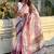 lavender  soft chanderi crush saree with unstiched blouse