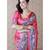 pink tussar art silk saree with unstiched blouse