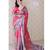 pink tussar art silk saree with unstiched blouse
