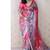 pink tussar art silk saree with unstiched blouse