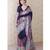 navy tussar art silk saree with unstiched blouse
