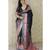 black tussar art silk saree with unstiched blouse