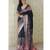 black tussar art silk saree with unstiched blouse