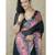 black tussar art silk saree with unstiched blouse