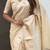 cream soft organza saree with unstiched blouse