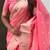pink soft organza saree with unstiched blouse